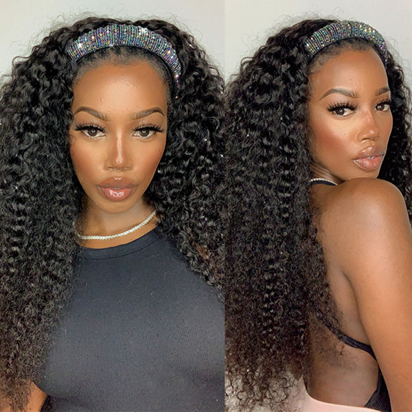 Curly Headband Wigs For Black Women Human Hair Wigs Alipearl Hair
