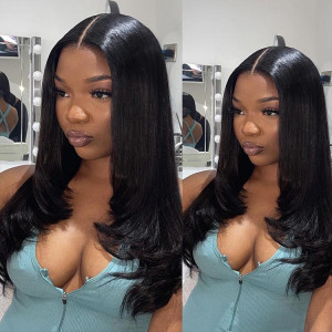 Straight Human Hair Lace Wigs 