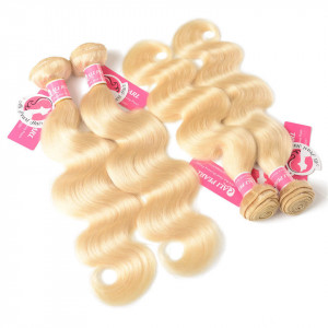 8A Grade Brazilian Virgin Hair 4 Bundles 613 Blonde Body Wave